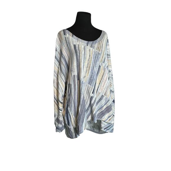 Nic + Zoe blue stripes lightweight tunic sweater size 3X - Picture 11 of 15